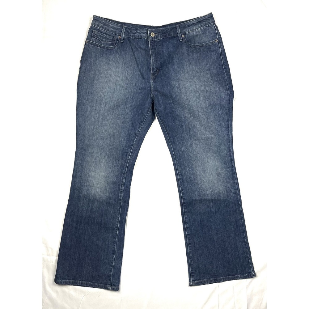 Levi's 528 Women 20 S/C Blue Curvy Cut Bootcut Jeans Flap Pocket Short Curvy